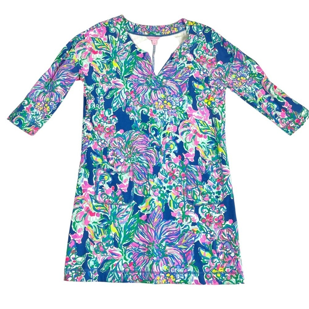 Lilly Pulitzer Joyce Preppy Summer Cute Dress in Indigo Exotic Escapade‎ Large